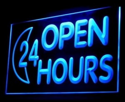 OPEN Reception 24 HOURS LED Neon Sign